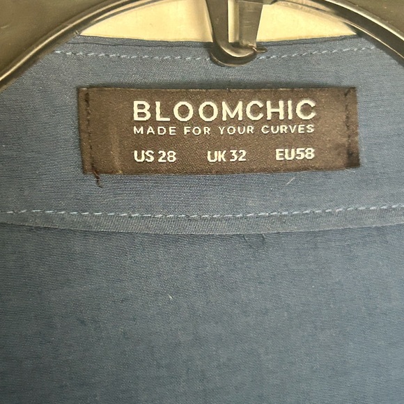 BloomChic 28 Navy Wrap-Front Short Sleeve Women's Top - Picture 7 of 8